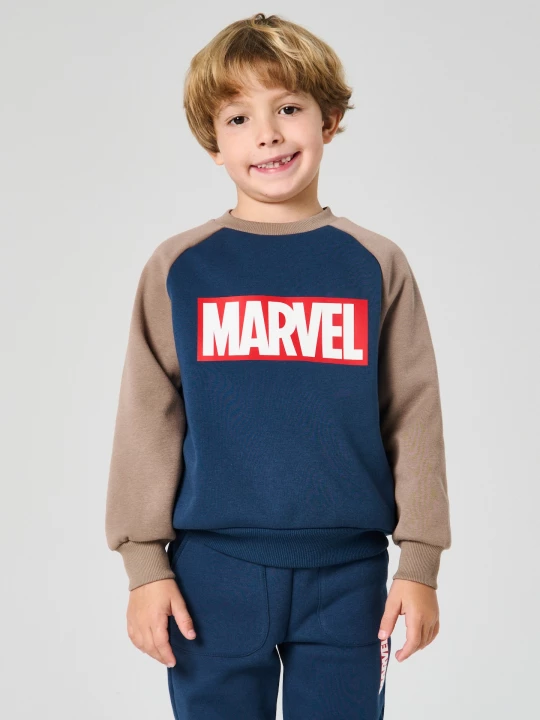 Obrázek produktu Sinsay - Bluza crewneck z ociepleniem Marvel - granatowy