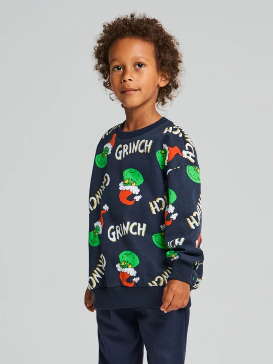 Obrázek produktu Sinsay - Bluza crewneck ze wzorem Grinch - granatowy