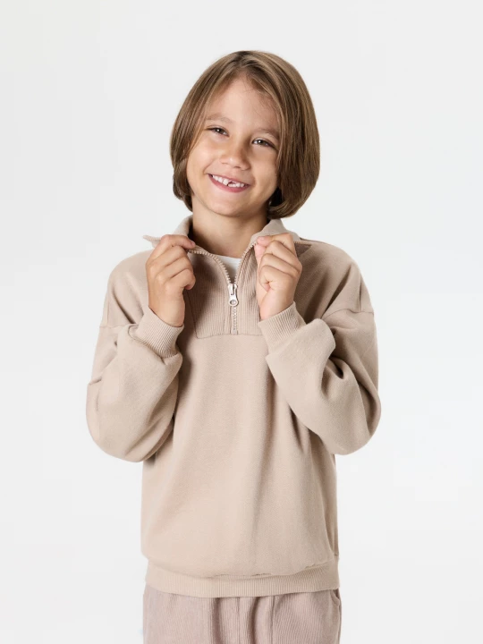Obrázek produktu Sinsay - Bluza half-zip - brązowy