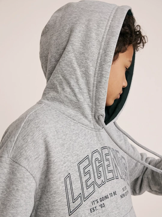 Obrázek produktu Sinsay - Bluza hoodie oversize z napisem - szary