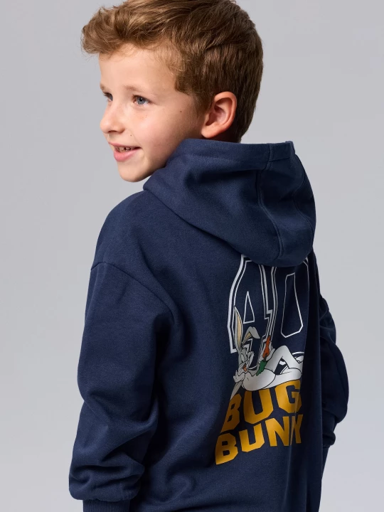 Obrázek produktu Sinsay - Bluza hoodie z bawełną Bugs Bunny - granatowy