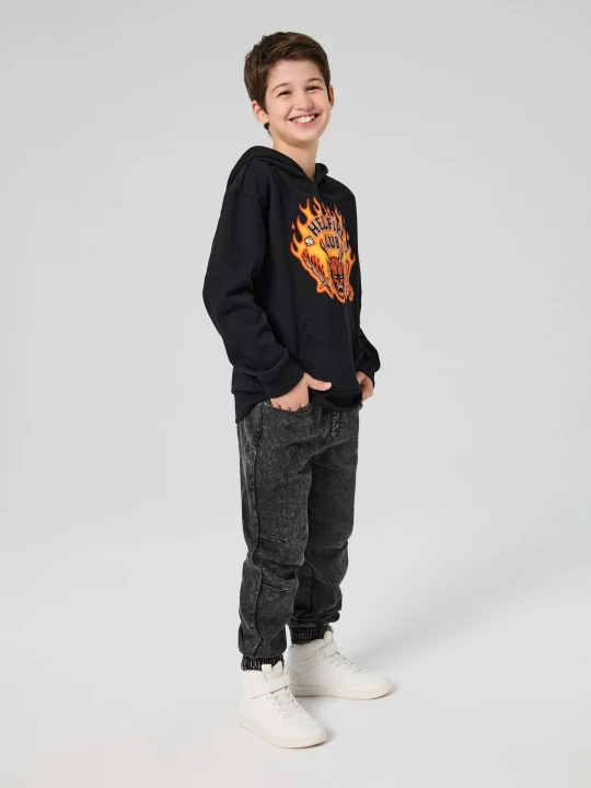 Obrázek produktu Sinsay - Bluza hoodie z nadrukiem Stranger Things - czarny
