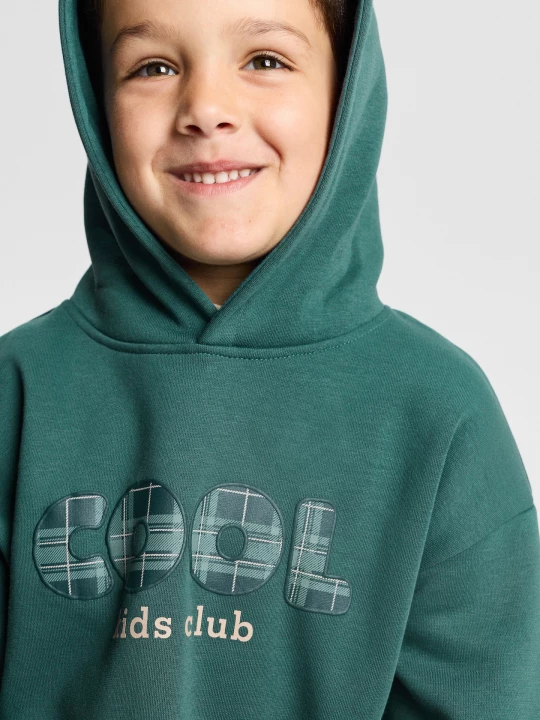 Obrázek produktu Sinsay - Bluza loose z kapturem i napisem - zielony
