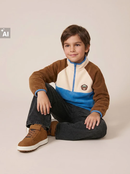 Obrázek produktu Sinsay - Bluza polarowa z naszywką misia - kremowy