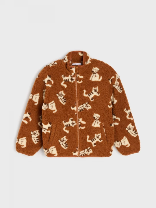 Obrázek produktu Sinsay - Bluza polo ze stójką - brązowy
