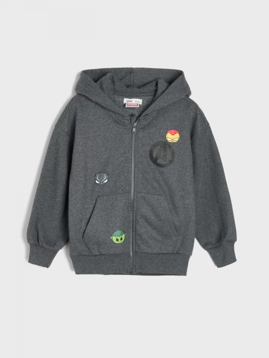Obrázek produktu Sinsay - Bluza z bawełną z kapturem i nadrukiem Avengers - szary