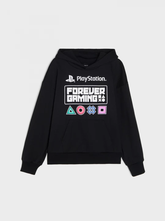 Obrázek produktu Sinsay - Bluza z kapturem i nadrukiem PlayStation - czarny