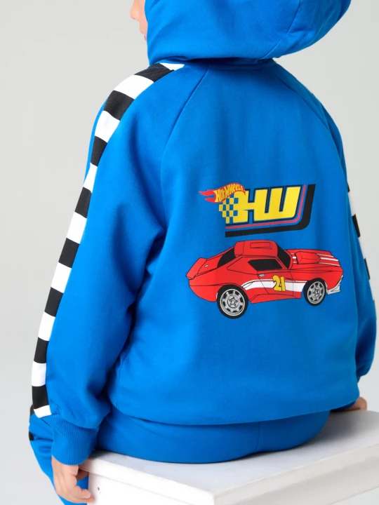 Obrázek produktu Sinsay - Bluza z kapturem z nadrukiem na plecach Hot Wheels - mid blue
