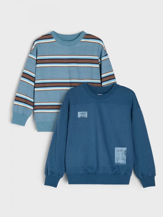 Obrázek produktu Sinsay - Bluzy crewneck z bawełną 2 pack - wielobarwny