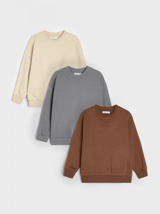 Obrázek produktu Sinsay - Bluzy crewneck z bawełną 3 pack - Inny