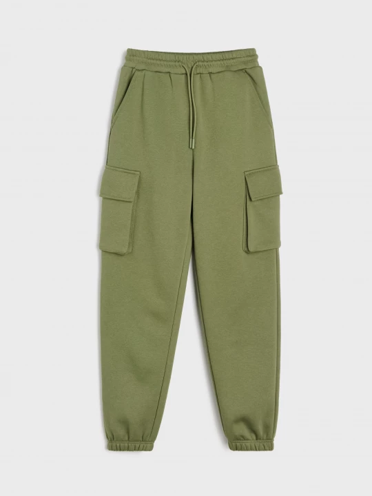 Obrázek produktu Sinsay - Spodnie dresowe cargo jogger - green spruce