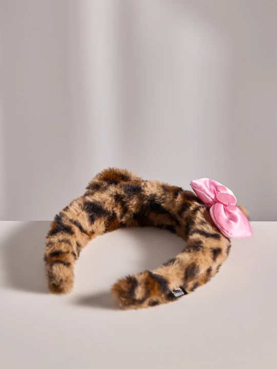 Obrázek produktu Sinsay - Čelenka s kožešinovým efektem a leopardím vzorem Hello Kitty - hnědá