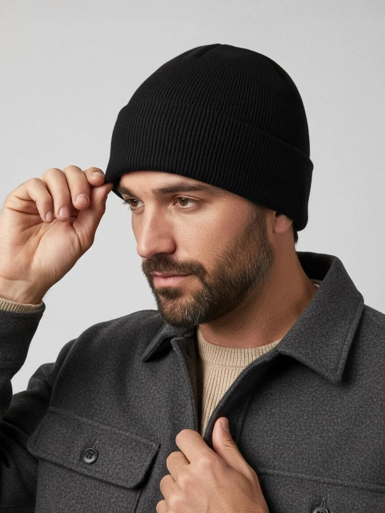Obrázek produktu Sinsay - Čepice Beanie s příměsí viskózy - černá