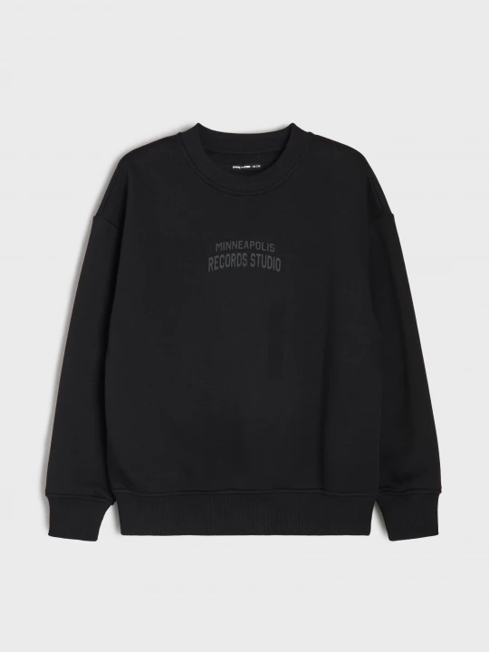 Obrázek produktu Sinsay - Bluza crewneck z napisem - czarny