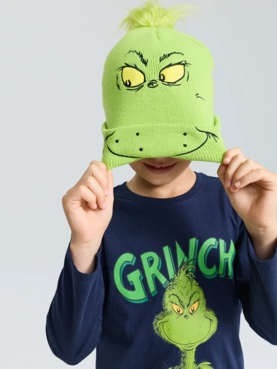 Obrázek produktu Sinsay - Czapka beanie z haftem Grinch - zielony