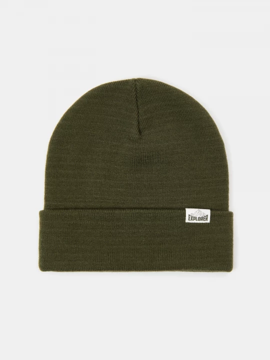 Obrázek produktu Sinsay - Czapka beanie z naszywką - khaki