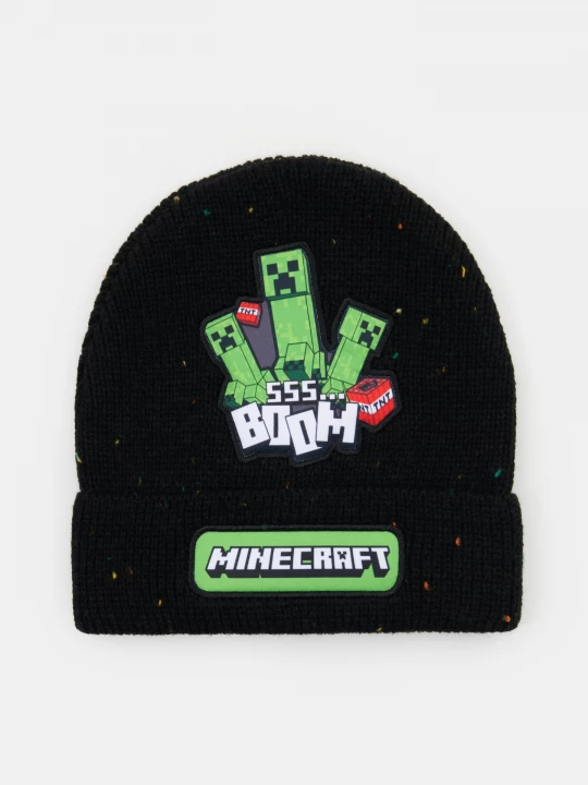 Obrázek produktu Sinsay - Czapka beanie z naszywką Minecraft - czarny