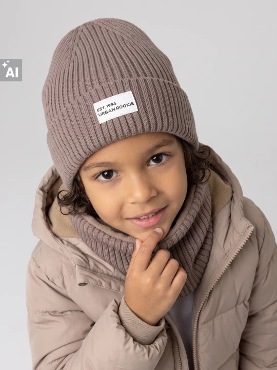 Obrázek produktu Sinsay - Czapka beanie z wiskozą i naszywką - beżowy