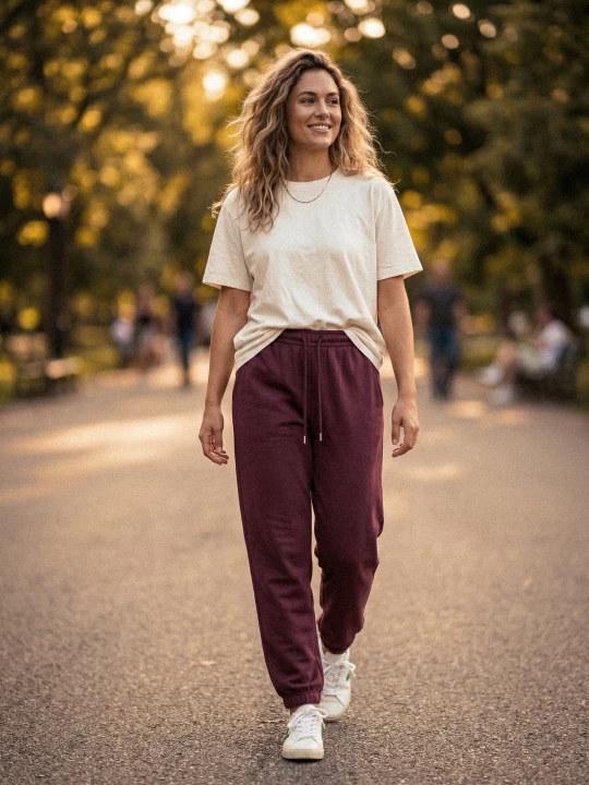 Obrázek produktu Sinsay - Dresové jogger kalhoty z terry - burgundy