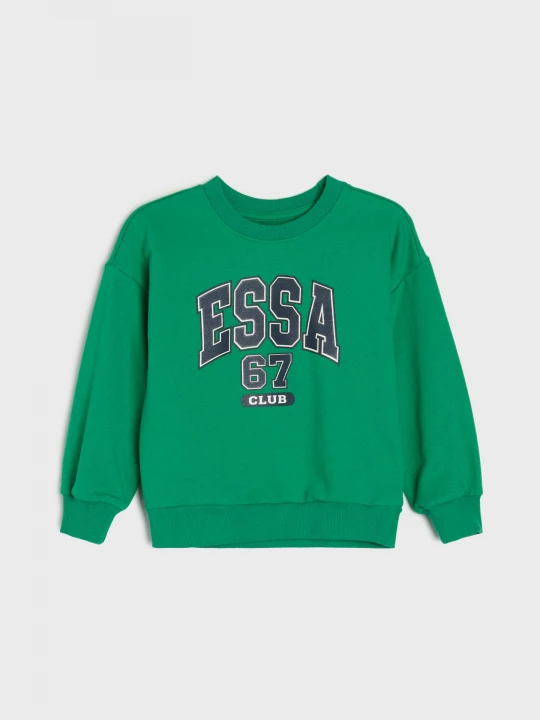 Obrázek produktu Sinsay - Dresowa bluza crewneck z napisem - zielony