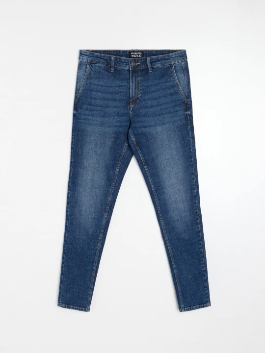 Obrázek produktu Sinsay - Džínové kalhoty chino slim fit - námořnická modrá