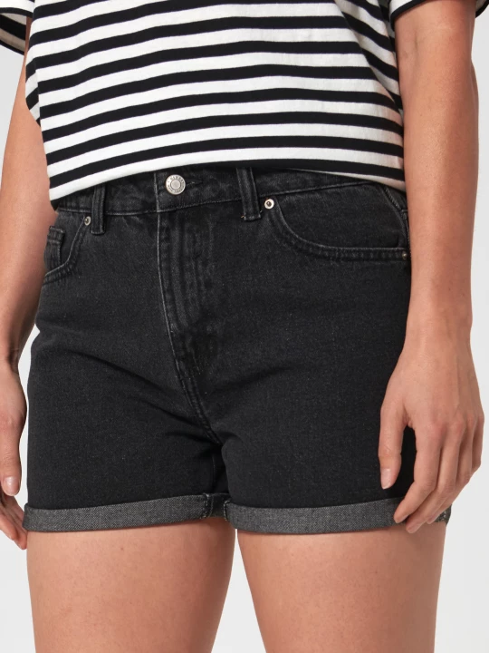 Obrázek produktu Sinsay - Džínové kraťasy high waist mom - černá
