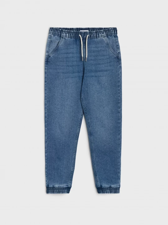 Obrázek produktu Sinsay - Jeansy jogger z efektem sprania - niebieski