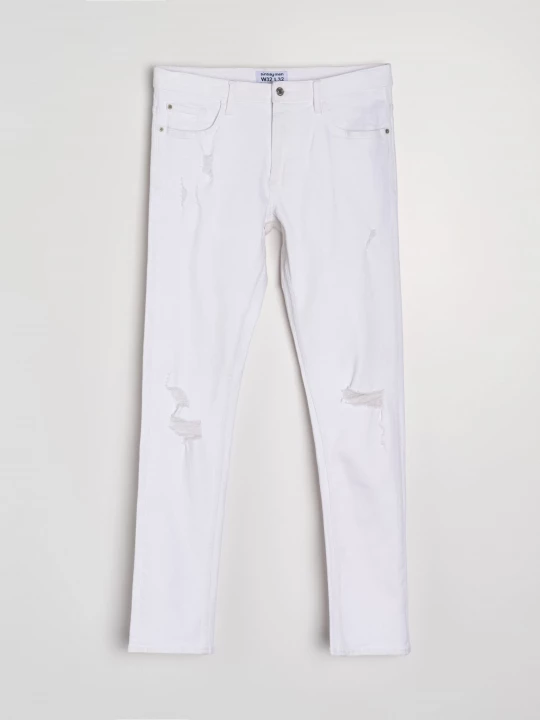 Obrázek produktu Sinsay - Džíny slim fit s oděrkami - bílá