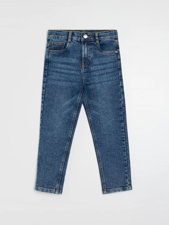 Obrázek produktu Sinsay - Jeansy straight leg z efektem sprania - granatowy
