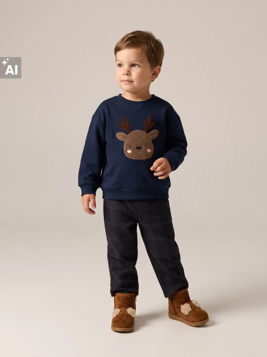 Obrázek produktu Sinsay - Eleganckie spodnie chino w kratę z domieszką wiskozy - granatowy