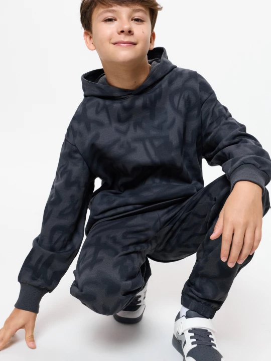 Obrázek produktu Sinsay - Bluza hoodie ze wzorem graffiti - szary