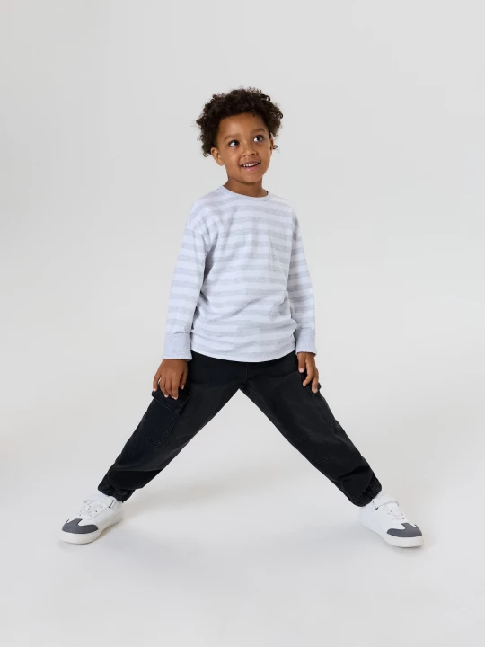 Obrázek produktu Sinsay - Jeansy jogger comfort cargo z bawełną - czarny