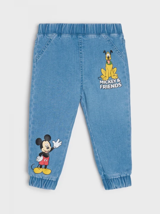 Obrázek produktu Sinsay - Jeansy Mickey Mouse - niebieski