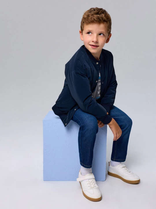 Obrázek produktu Sinsay - Jeansy straight slim z domieszką wiskozy - granatowy
