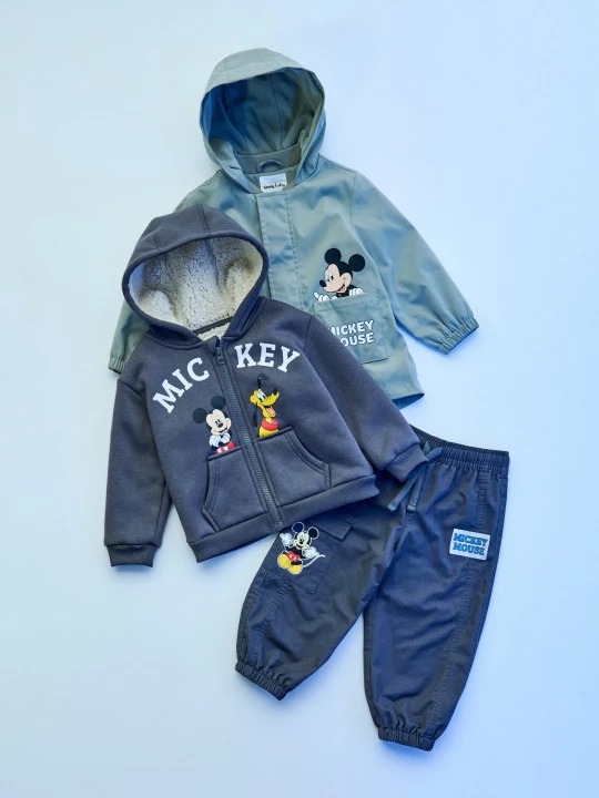 Obrázek produktu Sinsay - Jeansy z nadrukiem Mickey Mouse - szary