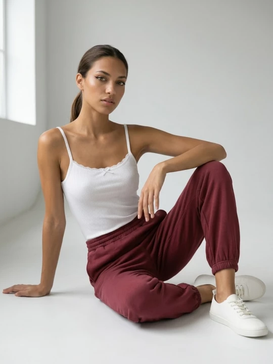 Obrázek produktu Sinsay - Jogger kalhoty s příměsí viskózy, soft touch - červená