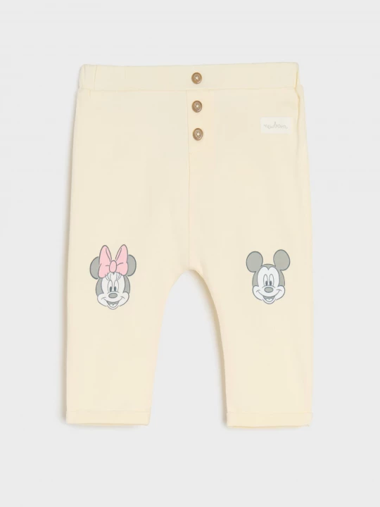 Obrázek produktu Sinsay - Kalhoty Mickey Mouse - krémová