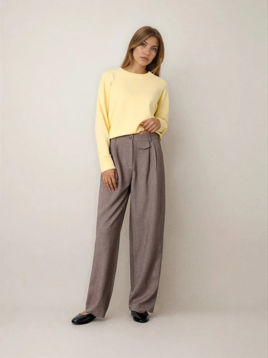 Obrázek produktu Sinsay - Kalhoty wide leg - béžová