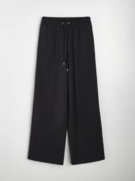 Obrázek produktu Sinsay - Kalhoty wide leg s příměsí viskózy - černá