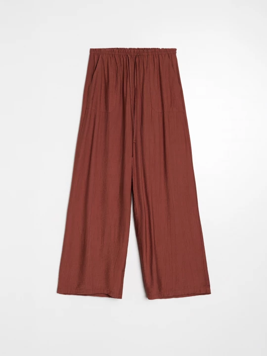 Obrázek produktu Sinsay - Kalhoty wide leg s viskózou - hnědá