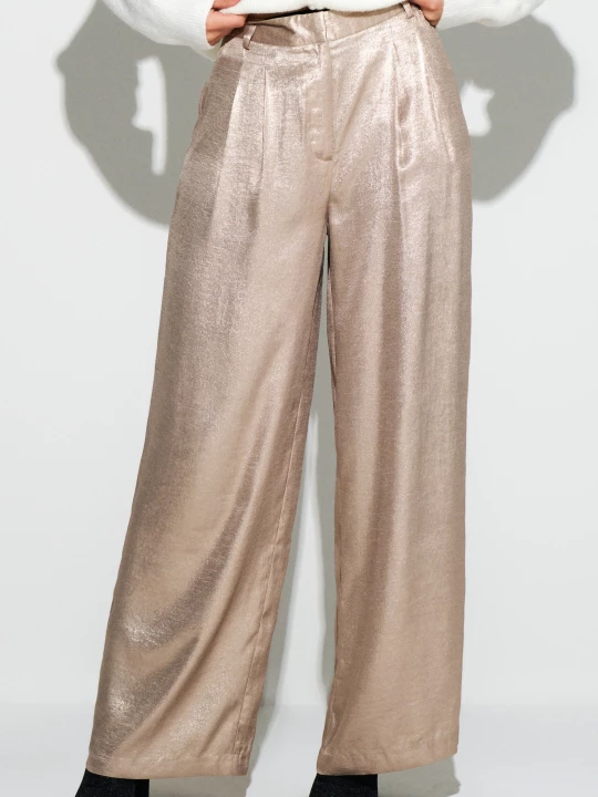 Obrázek produktu Sinsay - Kalhoty wide leg - zlatá
