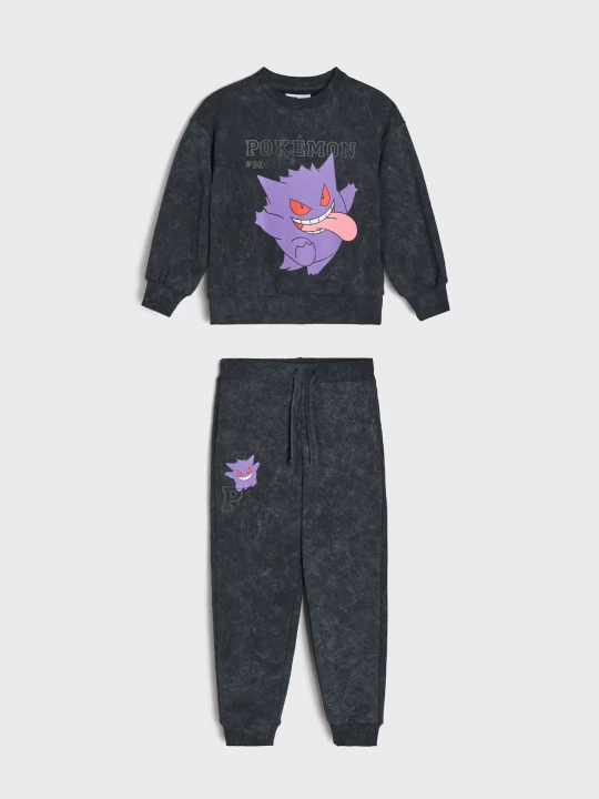 Obrázek produktu Sinsay - Komplet: bluza i spodnie z efektem stone wash Pokémon - czarny