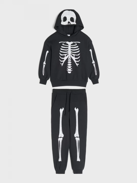 Obrázek produktu Sinsay - Komplet dresowy: bluza i spodnie z motywem halloweenowym - czarny