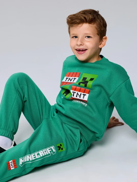 Obrázek produktu Sinsay - Komplet dzianinowy z bawełną z nadrukiem Minecraft - zielony