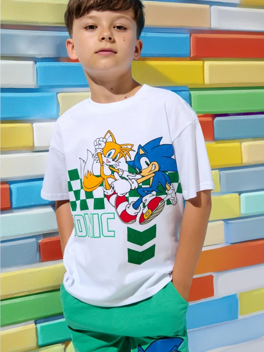 Obrázek produktu Sinsay - Komplet: koszulka i szorty Sonic - zielony