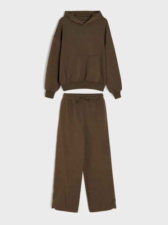 Obrázek produktu Sinsay - Komplet z bawełną: bluza i spodnie - brązowy