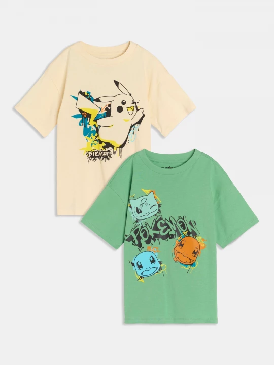 Obrázek produktu Sinsay - Koszulka oversize Pokémon 2 pack - wielobarwny