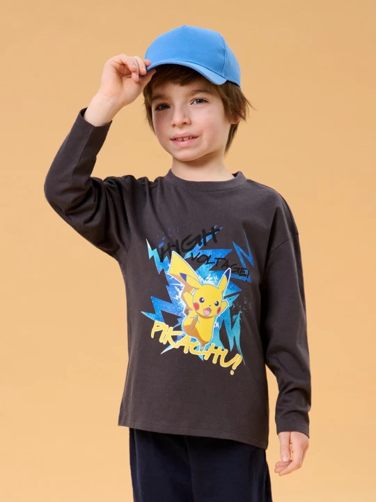 Obrázek produktu Sinsay - Koszulka z długimi rękawami Pokémon - szary