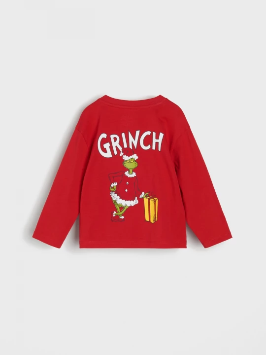 Obrázek produktu Sinsay - Koszulka z nadrukiem na plecach Grinch - czerwony