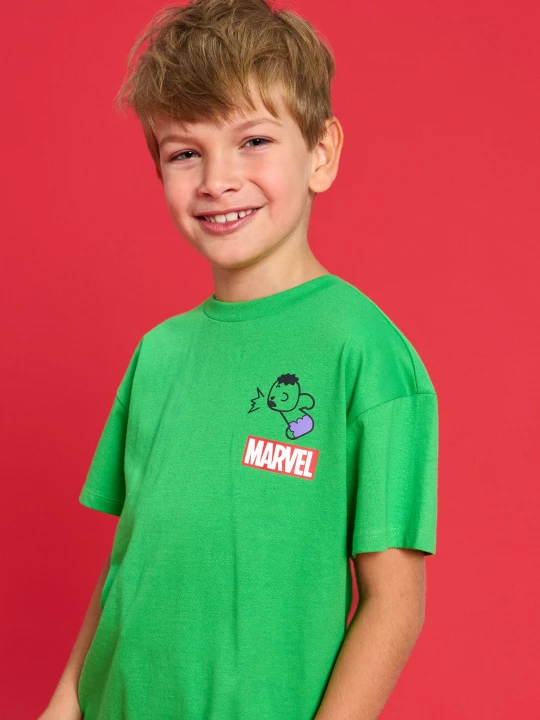 Obrázek produktu Sinsay - Koszulka z nadrukiem na plecach Marvel Kawaii Art Collection - zielony